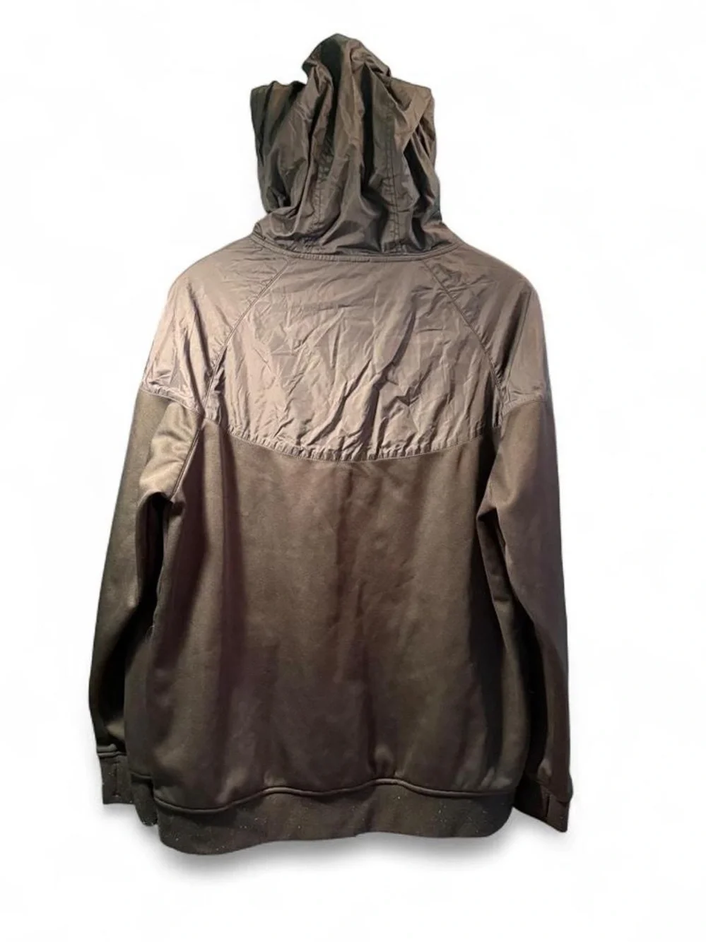 Men's Hooded Full-Zip Windbreaker Jacket - Black